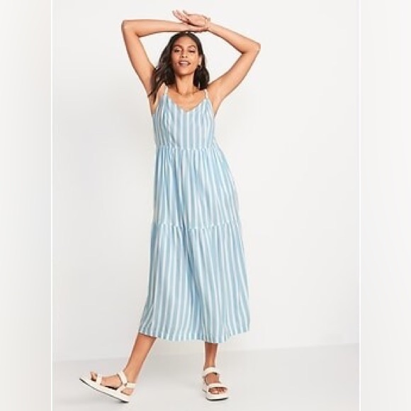 Old Navy Dresses & Skirts - Old Navy Tiered Striped Lightweight Maxi Cami Swing
Dress Size XL